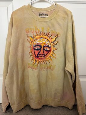 Sublime Long Beach Sun Graphic Tie Dye Crewneck Sweatshirt Sz L/XL Unisex